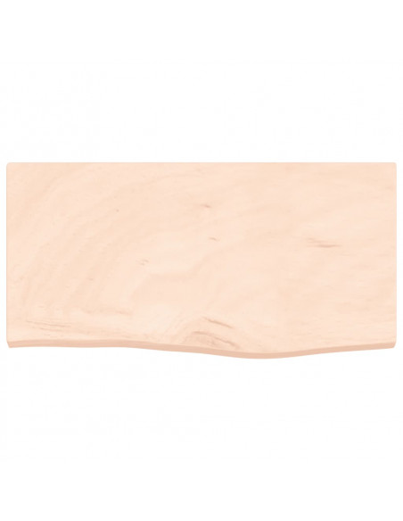 Piano Bagno 60x30x(2-4) cm in Legno Massello Non Trattato
