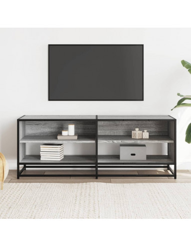 Mobile TV Grigio Sonoma 120,5x40x46cm Legno Multistrato Metallo