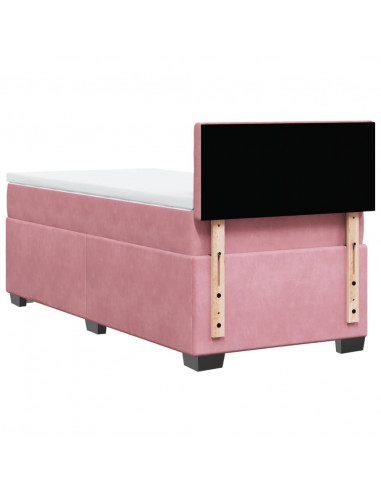 Giroletto a Molle con Materasso Rosa 90x200 cm in Velluto