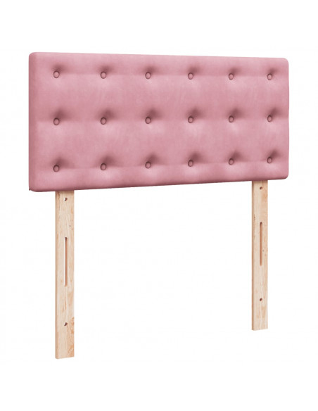 Giroletto a Molle con Materasso Rosa 90x200 cm in Velluto