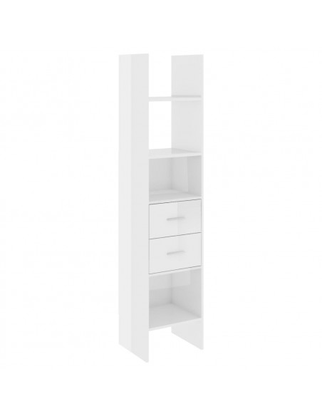 Libreria Bianco Lucido 40x35x180 cm in Legno Multistrato