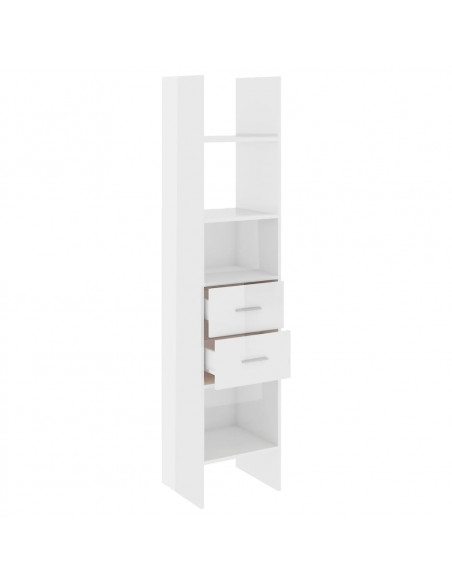Libreria Bianco Lucido 40x35x180 cm in Legno Multistrato