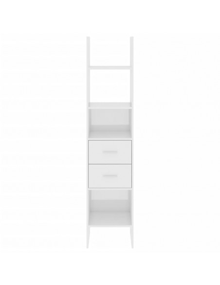 Libreria Bianco Lucido 40x35x180 cm in Legno Multistrato