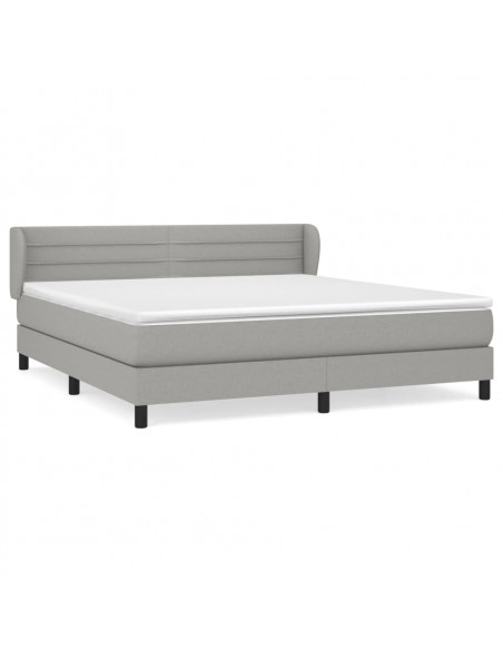 Giroletto a Molle con Materasso Grigio Chiaro180x200 cm Tessuto