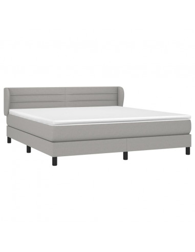 Giroletto a Molle con Materasso Grigio Chiaro180x200 cm Tessuto