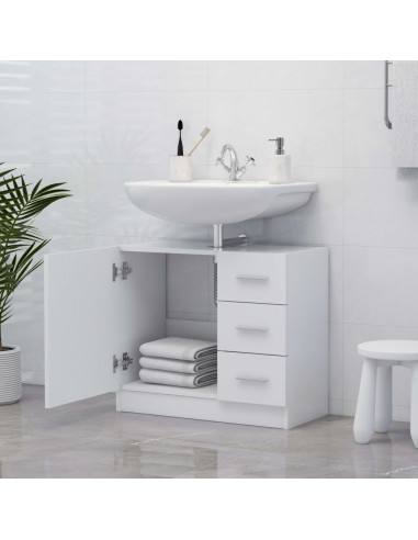 Mobile Sottolavabo Bianco 63x30x54 cm in Multistrato