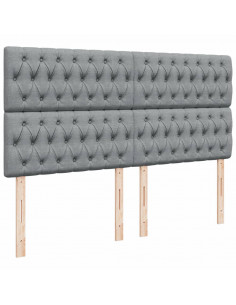 Giroletto a Molle con Materasso Grigio Chiaro180x200 cm Tessuto 2