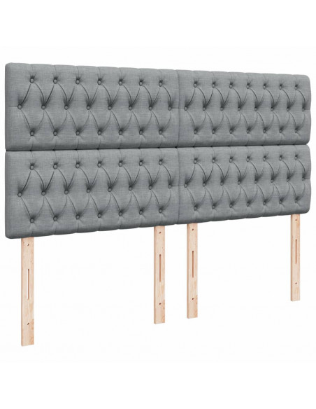 Giroletto a Molle con Materasso Grigio Chiaro180x200 cm Tessuto