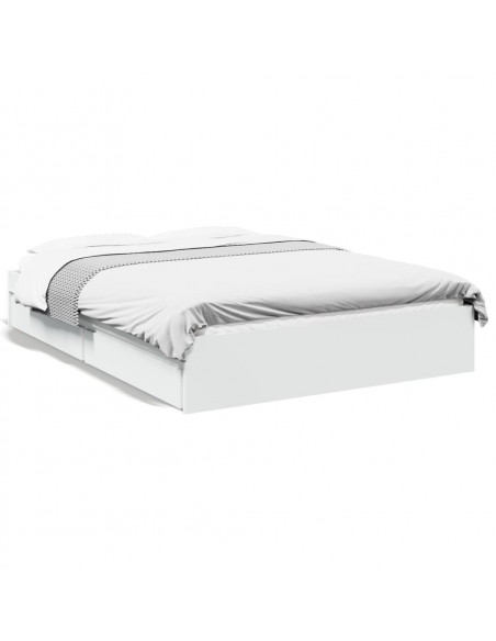 Giroletto con Cassetti Bianco 140x190 cm in Legno Multistrato