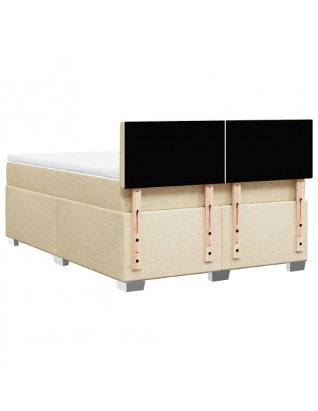 Giroletto a Molle con Materasso Crema 140x200 cm in Tessuto