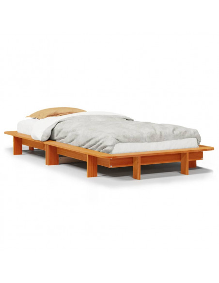 Letto senza Materasso Marrone Cera 75x190 cm in Legno di Pino