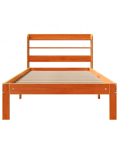 Letto senza Materasso Marrone Cera 75x190 cm in Legno di Pino