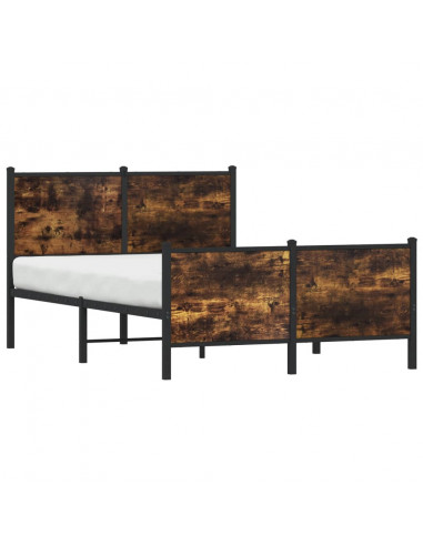 Giroletto con Testiera e Pediera Metallo Rovere Fumo 120x190 cm