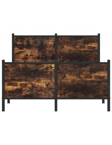 Giroletto con Testiera e Pediera Metallo Rovere Fumo 120x190 cm