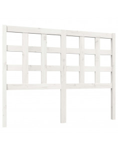 Testiera per Letto Bianca 125,5x4x100 cm Legno Massello di Pino 2