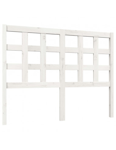 Testiera per Letto Bianca 125,5x4x100 cm Legno Massello di Pino