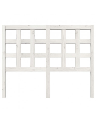 Testiera per Letto Bianca 125,5x4x100 cm Legno Massello di Pino