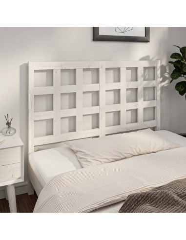 Testiera per Letto Bianca 125,5x4x100 cm Legno Massello di Pino