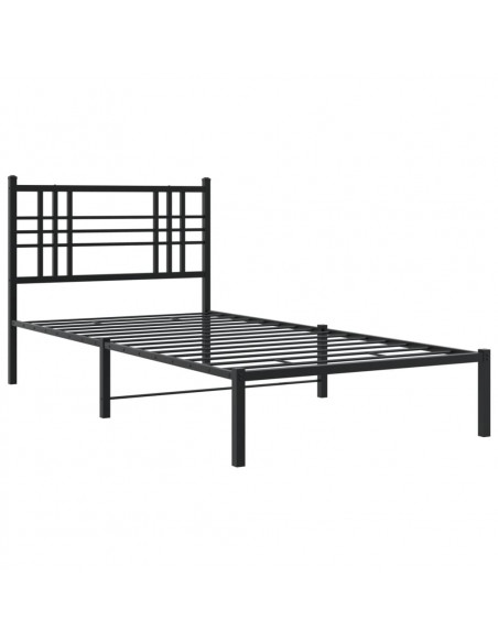 Giroletto con Testiera in Metallo Nero 107x203 cm