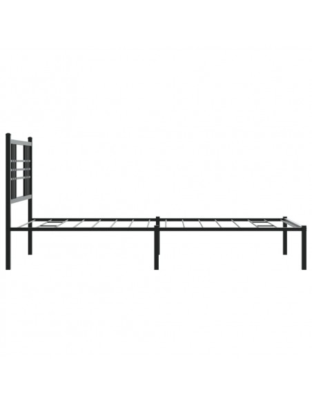 Giroletto con Testiera in Metallo Nero 107x203 cm