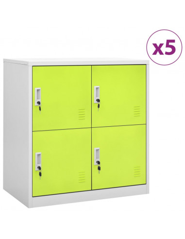 Armadietti Chiavi 5pz Grigio Chiaro Verde 90x45x92,5cm Acciaio