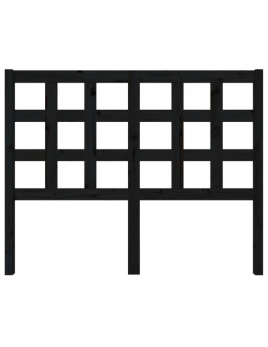 Testiera per Letto Nera 125,5x4x100cm in Legno Massello di Pino