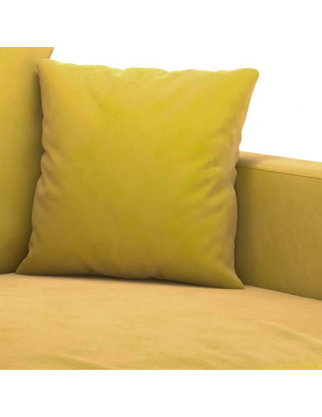 Set di Divani 2 pz con Cuscini giallo in Velluto