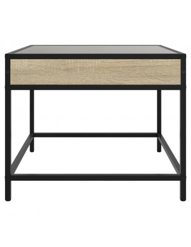 Tavolino da Salotto con LED Infinity Rovere Sonoma 70x50x41 cm