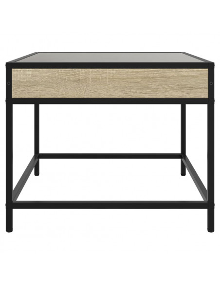 Tavolino da Salotto con LED Infinity Rovere Sonoma 70x50x41 cm