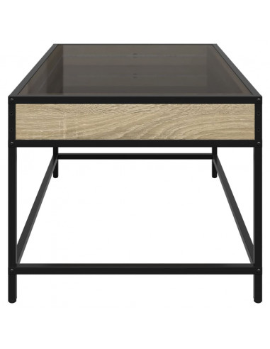 Tavolino da Salotto con LED Infinity Rovere Sonoma 70x50x41 cm