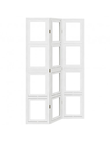 Divisorio Ambienti 3Pannelli Bianco Legno Massello di Paulownia