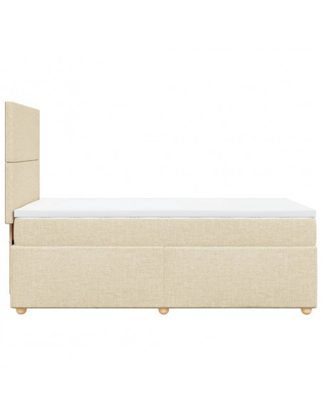 Giroletto a Molle con Materasso Crema 90x190 cm in Tessuto