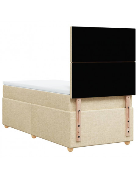 Giroletto a Molle con Materasso Crema 90x190 cm in Tessuto