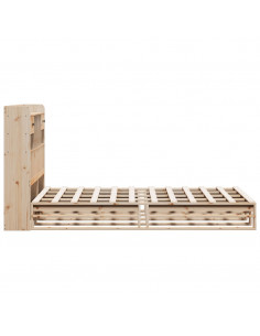 Letto Libreria senza Materasso 135x190 cm in Legno di Pino 2
