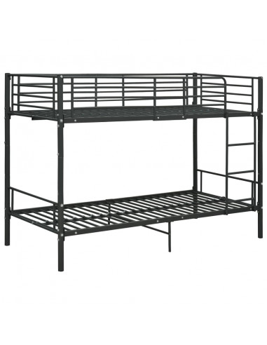 Letto a Castello Nero in Metallo 90x200 cm