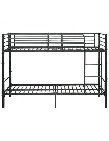 Letto a Castello Nero in Metallo 90x200 cm