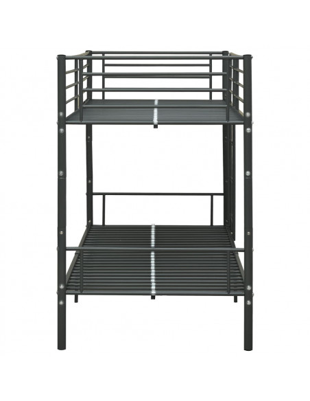 Letto a Castello Nero in Metallo 90x200 cm