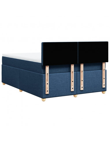 Giroletto a Molle con Materasso Blu 160x200 cm in Tessuto