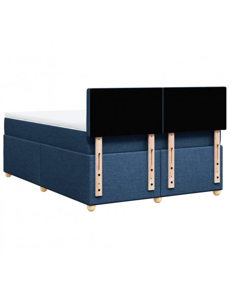 Giroletto a Molle con Materasso Blu 160x200 cm in Tessuto