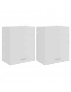 Armadi Sospesi 2 pz Bianchi 50x31x60 cm in Legno Multistrato 2
