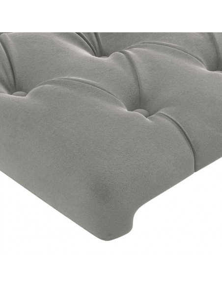 Testiere 4 pz Grigio Chiaro 100 x 7 x 78/88 cm in Velluto
