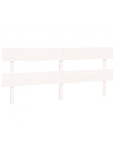 Testiera per Letto Bianca 184x3x81 cm in Legno Massello di Pino