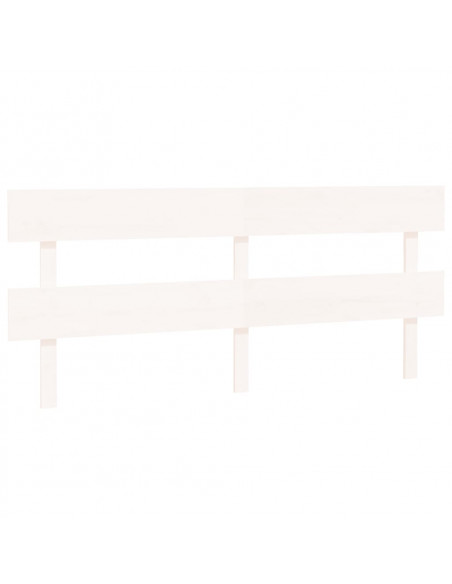 Testiera per Letto Bianca 184x3x81 cm in Legno Massello di Pino