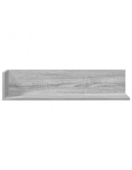 Mensole a Parete 2pz Grigio Sonoma 75x16,5x16,5cm in Truciolato