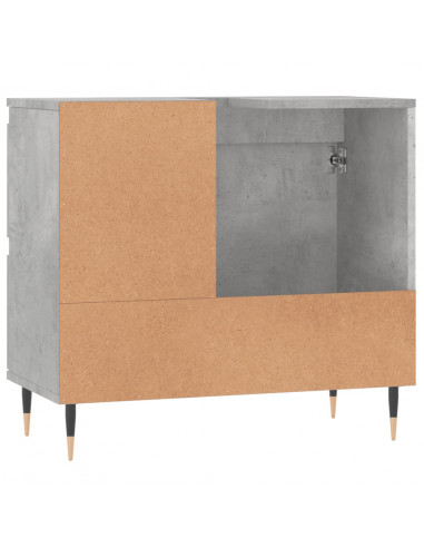 Armadietto da Bagno Grigio Cemento 65x33x60cm Legno Multistrato