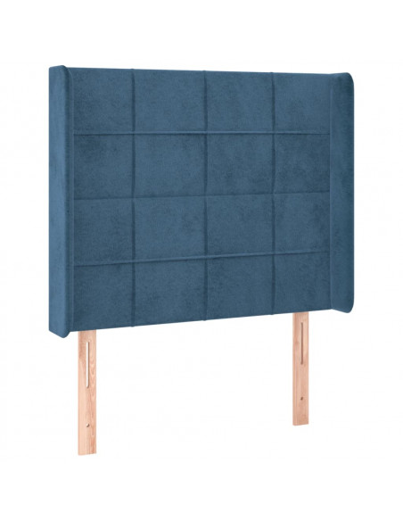 Testiera ad Orecchio Blu Scuro 83x16x118/128 cm in Velluto
