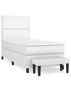 Giroletto a Molle con Materasso Bianco 80x200 cm in Similpelle 2