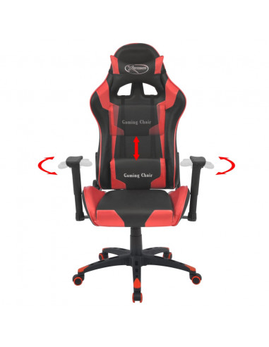 Sedia da Ufficio Racing Reclinabile in Pelle Sintetica Rossa