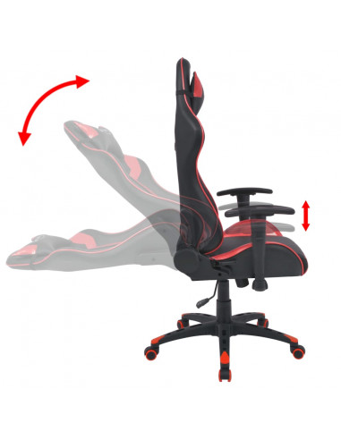 Sedia da Ufficio Racing Reclinabile in Pelle Sintetica Rossa