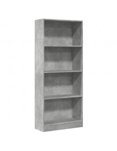Libreria Grigio Cemento 60x24x143 cm in Legno Multistrato